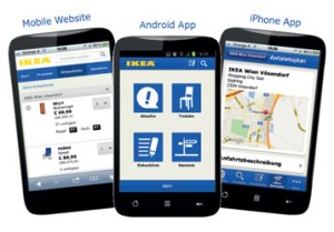 Die IKEA Smartphone App und die Mobile Website des Online Shops