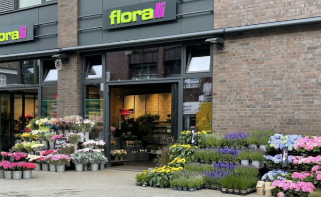 Außenansicht des stationären Geschäfts von florali